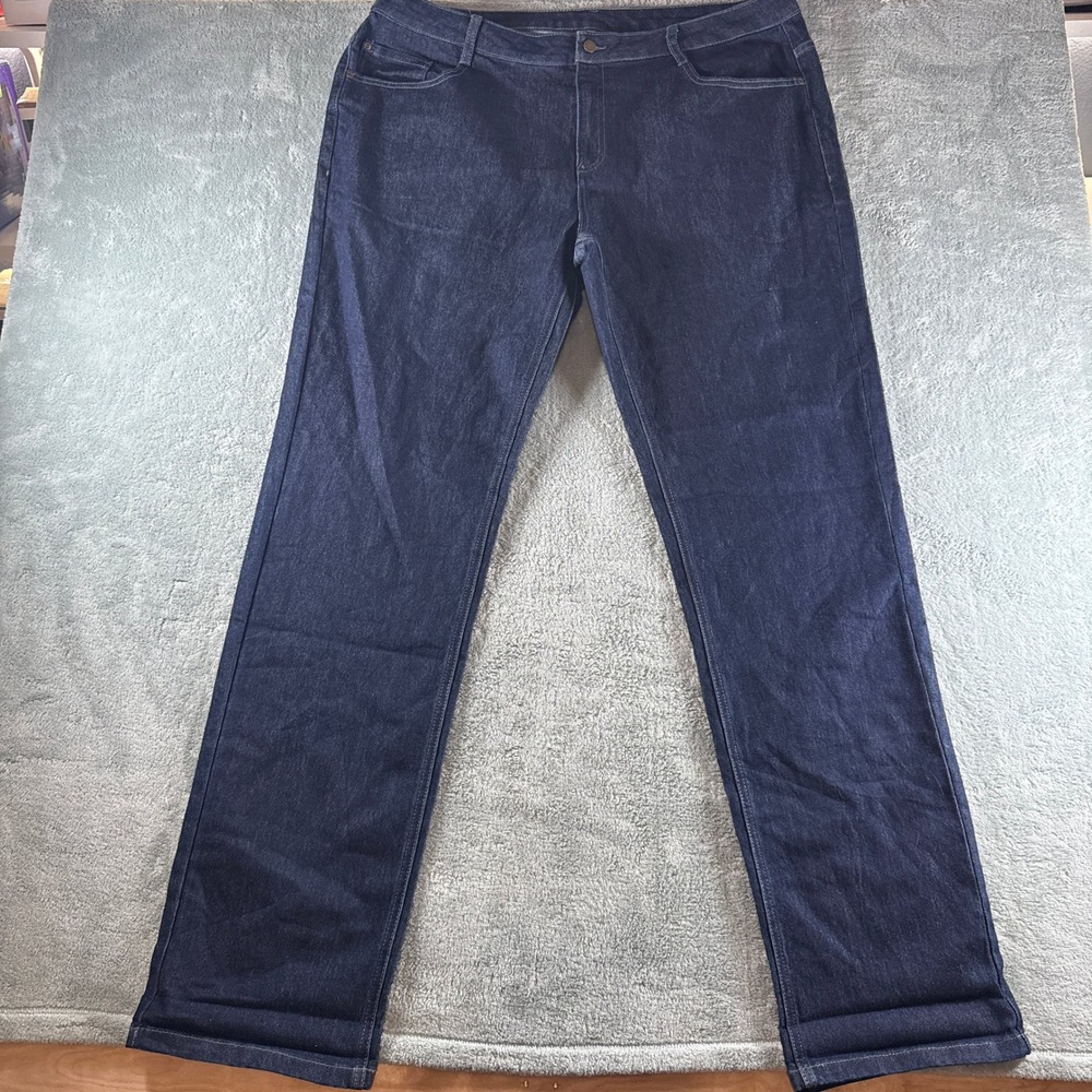 Mens Dark Wash Straight Leg Stretch Denim Jeans Blue 40-R MC225B